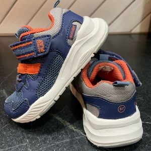 Stride Rite Toddler Boy Sneakers Size 5W Orange & Blue with Velcro Strap